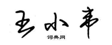 朱錫榮王小韋草書個性簽名怎么寫