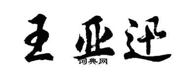 胡問遂王亞迅行書個性簽名怎么寫