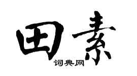 翁闓運田素楷書個性簽名怎么寫