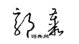 梁錦英郭叢草書個性簽名怎么寫