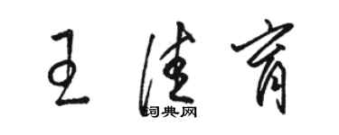 駱恆光王佳育草書個性簽名怎么寫