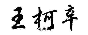 胡問遂王柯辛行書個性簽名怎么寫