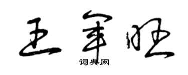 曾慶福王軍旺草書個性簽名怎么寫