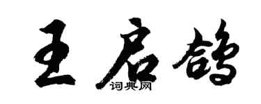 胡問遂王啟鴿行書個性簽名怎么寫