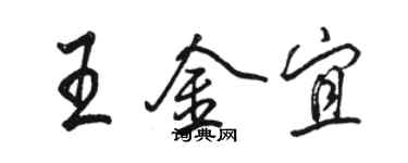 駱恆光王金宜行書個性簽名怎么寫