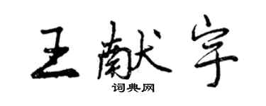 曾慶福王獻宇行書個性簽名怎么寫