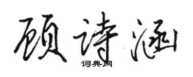 駱恆光顧詩涵行書個性簽名怎么寫