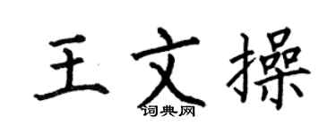 何伯昌王文操楷書個性簽名怎么寫