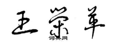 曾慶福王榮革草書個性簽名怎么寫