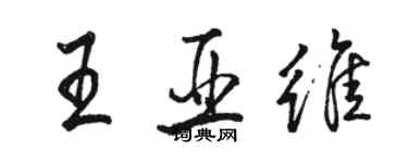 駱恆光王亞維行書個性簽名怎么寫