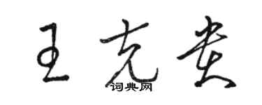 駱恆光王克貴草書個性簽名怎么寫