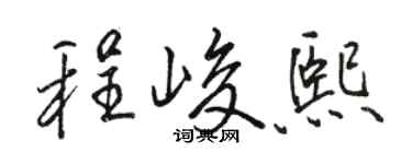 駱恆光程峻熙行書個性簽名怎么寫