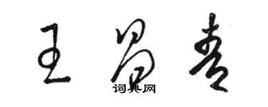 駱恆光王昌青草書個性簽名怎么寫