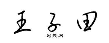 梁錦英王子田草書個性簽名怎么寫