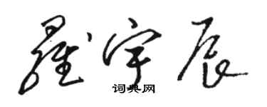 駱恆光羅宇辰草書個性簽名怎么寫