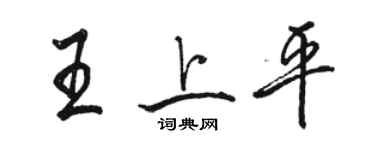 駱恆光王上平行書個性簽名怎么寫