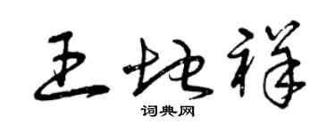 曾慶福王地祥草書個性簽名怎么寫