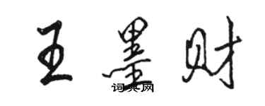 駱恆光王墨財行書個性簽名怎么寫