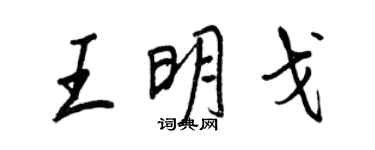 王正良王明戈行書個性簽名怎么寫