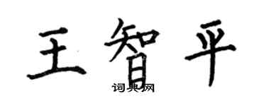 何伯昌王智平楷書個性簽名怎么寫