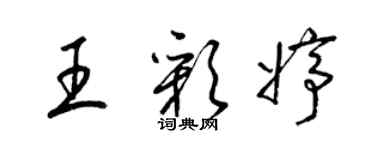 梁錦英王彩婷草書個性簽名怎么寫