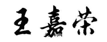 胡問遂王嘉榮行書個性簽名怎么寫