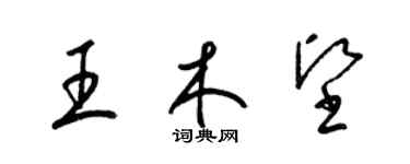 梁錦英王木堅草書個性簽名怎么寫