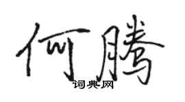 駱恆光何騰行書個性簽名怎么寫