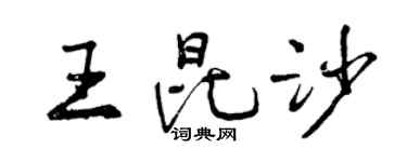 曾慶福王昆沙行書個性簽名怎么寫