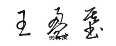 駱恆光王盈基草書個性簽名怎么寫