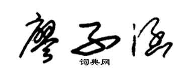 朱錫榮廖子涵草書個性簽名怎么寫