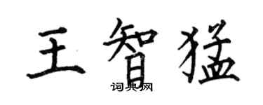 何伯昌王智猛楷書個性簽名怎么寫