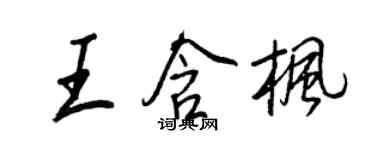 王正良王含楓行書個性簽名怎么寫
