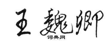 駱恆光王魏卿行書個性簽名怎么寫