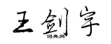 曾慶福王劍宇行書個性簽名怎么寫