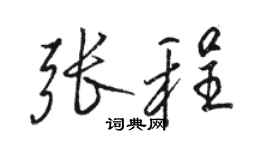 駱恆光張程行書個性簽名怎么寫