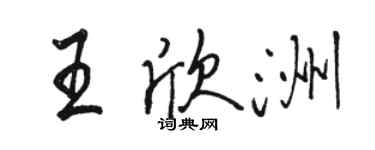 駱恆光王欣洲行書個性簽名怎么寫