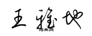 梁錦英王雅地草書個性簽名怎么寫