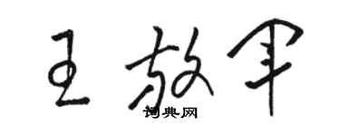 駱恆光王放軍草書個性簽名怎么寫