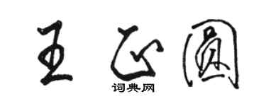 駱恆光王正圓行書個性簽名怎么寫
