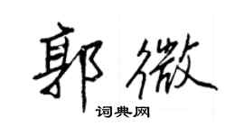 王正良郭微行書個性簽名怎么寫