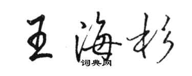 駱恆光王海杉行書個性簽名怎么寫