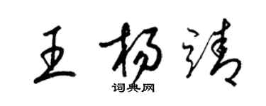 梁錦英王楊靖草書個性簽名怎么寫