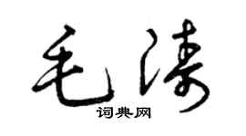 曾慶福毛濤草書個性簽名怎么寫
