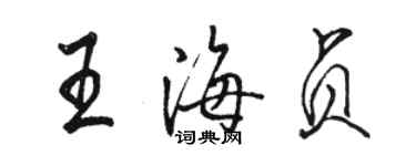 駱恆光王海貞行書個性簽名怎么寫