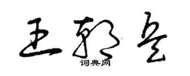 曾慶福王朝兵草書個性簽名怎么寫