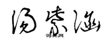曾慶福湯紫涵草書個性簽名怎么寫
