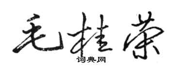 駱恆光毛桂榮行書個性簽名怎么寫