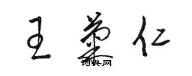 駱恆光王菊仁草書個性簽名怎么寫