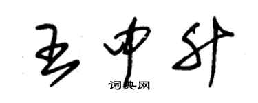 朱錫榮王中升草書個性簽名怎么寫